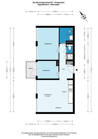 Floor plan - Van Beuningenstraat 67, 1051 XD Amsterdam 